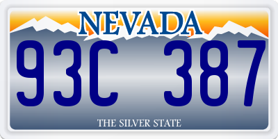 NV license plate 93C387