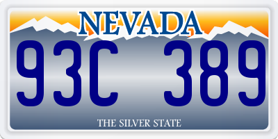 NV license plate 93C389