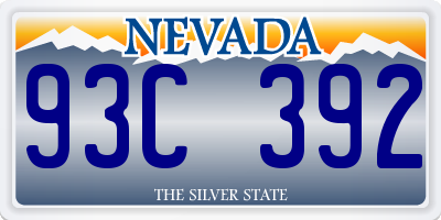 NV license plate 93C392