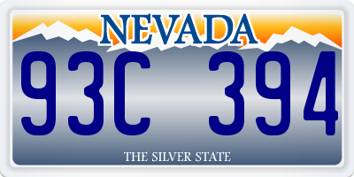 NV license plate 93C394