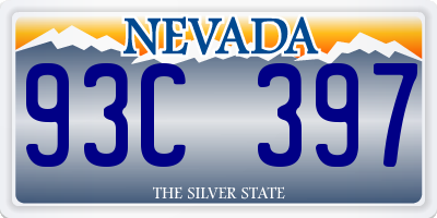 NV license plate 93C397