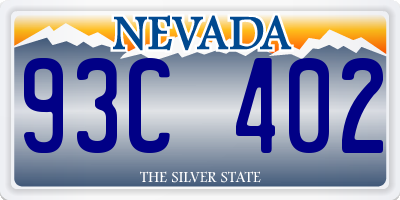 NV license plate 93C402