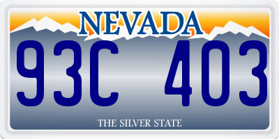 NV license plate 93C403