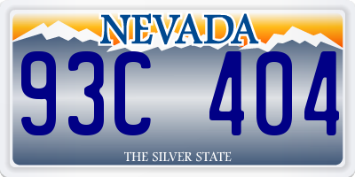 NV license plate 93C404