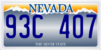 NV license plate 93C407