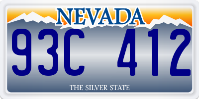 NV license plate 93C412