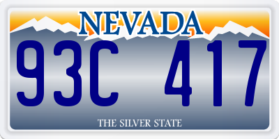 NV license plate 93C417