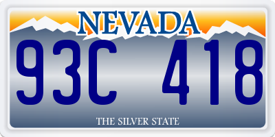 NV license plate 93C418