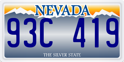 NV license plate 93C419