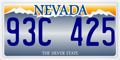 NV license plate 93C425