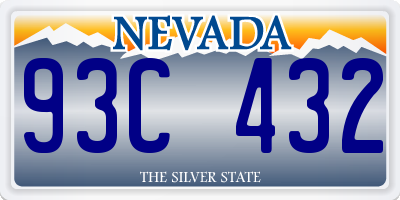 NV license plate 93C432