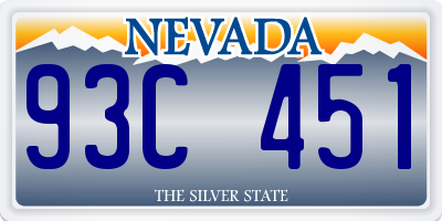 NV license plate 93C451