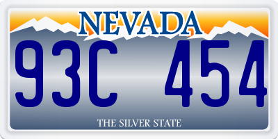 NV license plate 93C454