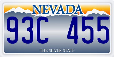 NV license plate 93C455