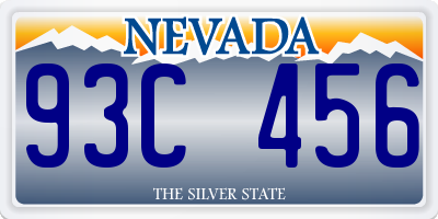 NV license plate 93C456