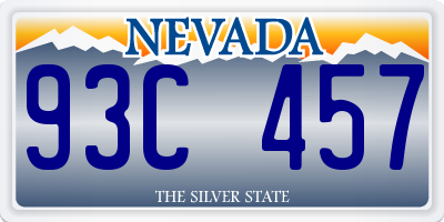 NV license plate 93C457