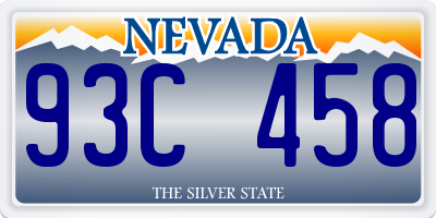 NV license plate 93C458