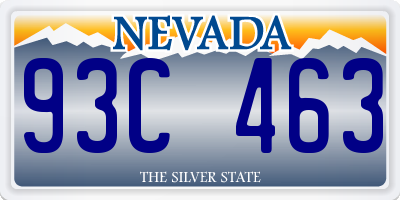 NV license plate 93C463