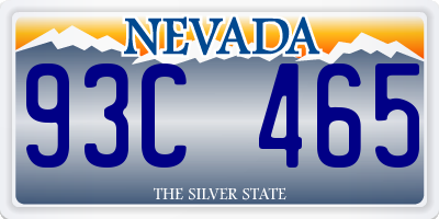 NV license plate 93C465