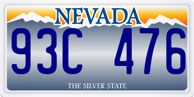 NV license plate 93C476