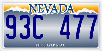 NV license plate 93C477