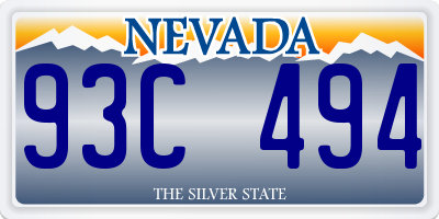 NV license plate 93C494