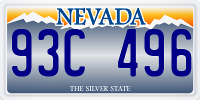 NV license plate 93C496