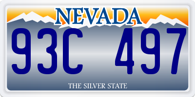 NV license plate 93C497