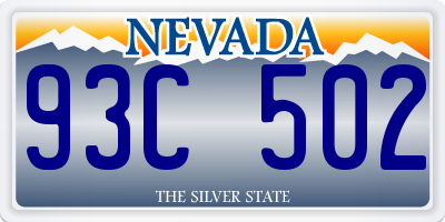 NV license plate 93C502