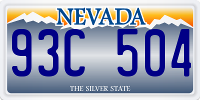 NV license plate 93C504