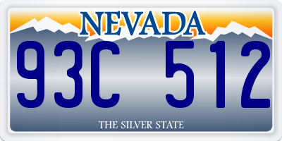 NV license plate 93C512