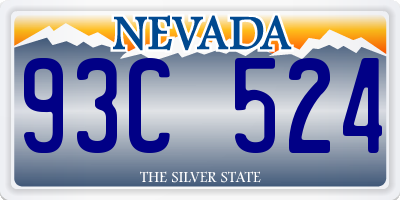 NV license plate 93C524