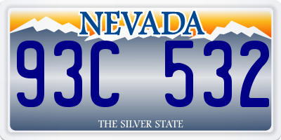 NV license plate 93C532