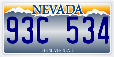 NV license plate 93C534