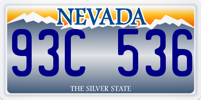 NV license plate 93C536