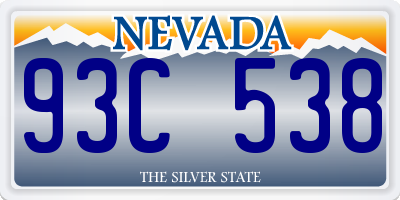 NV license plate 93C538