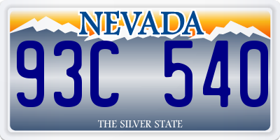 NV license plate 93C540