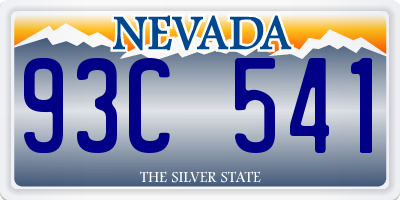 NV license plate 93C541