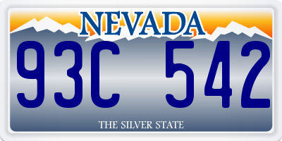 NV license plate 93C542