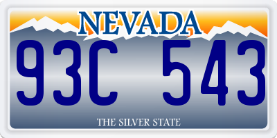 NV license plate 93C543