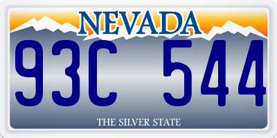 NV license plate 93C544