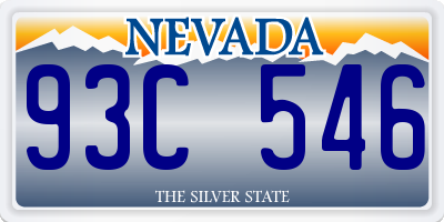 NV license plate 93C546