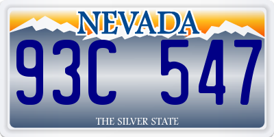 NV license plate 93C547