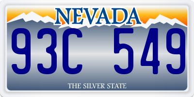 NV license plate 93C549