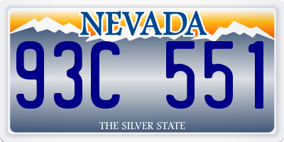 NV license plate 93C551