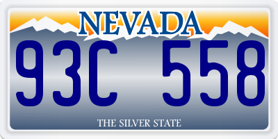 NV license plate 93C558