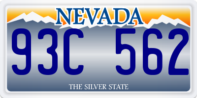 NV license plate 93C562