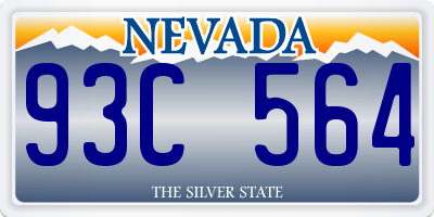 NV license plate 93C564