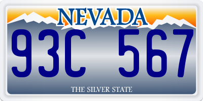 NV license plate 93C567