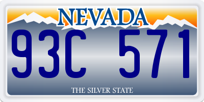 NV license plate 93C571